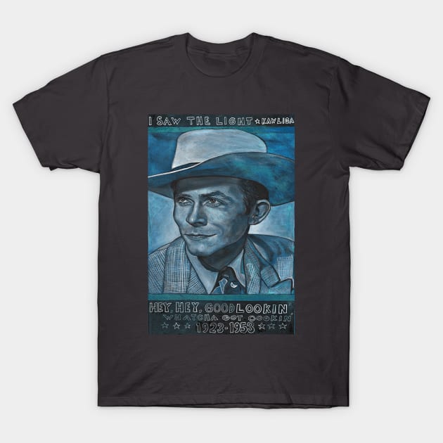 Blue Hank Williams T-Shirt by Raybomusic01